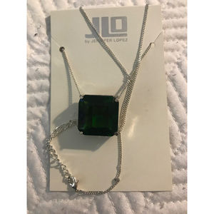JLo by Jennifer Lopez Emerald Green Square Stone Pendant Necklace